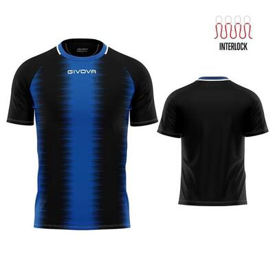 Sportshirt givova streep royal-wit blauw