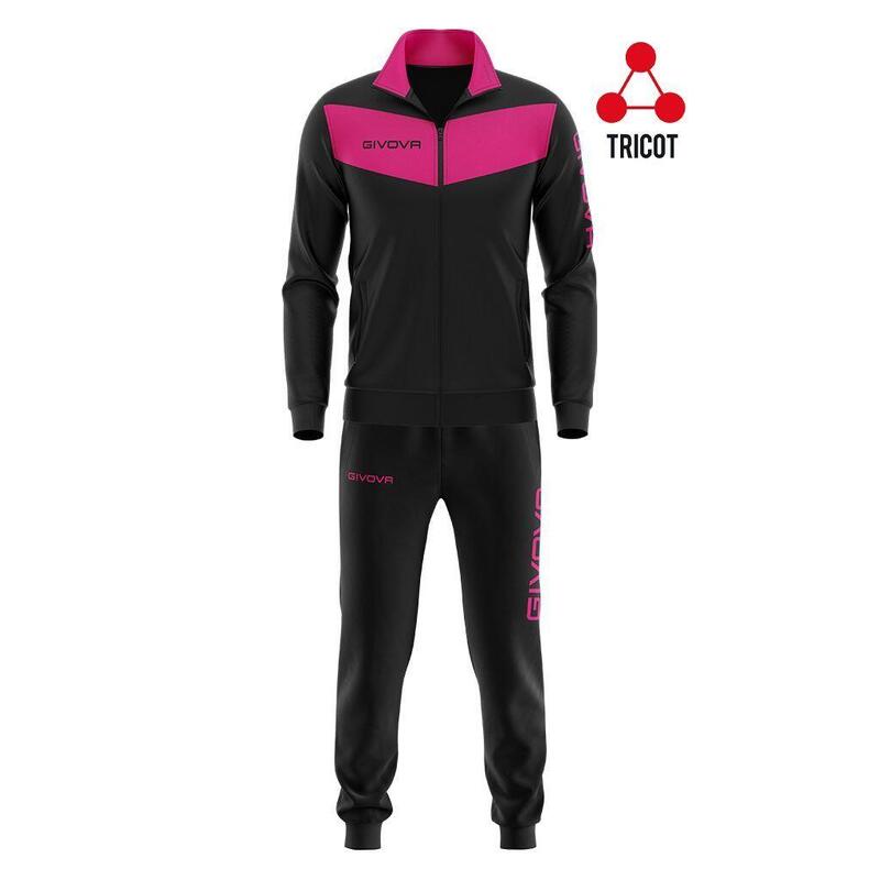 Tute complete uomo ( acetato-poliestere) givova nero/fuxia