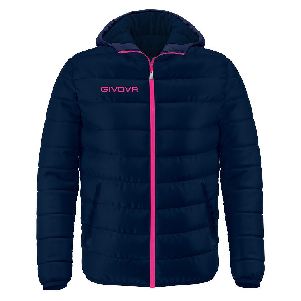 Kurtka pikowana Givova Olanda 3XL – niebieska/łososiowa