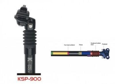 Kindshock geveerde zadelpen ksp 900 ø 27,2 mm, 350 mm zwart, patent