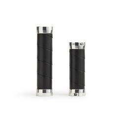 Poignées fines en cuir, 100/130Mm, noires