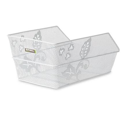 Basil Cento Flower - Panier à vélo - à l'arrière - blanc