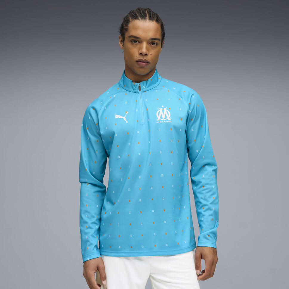 Męska bluza przedmeczowa z zamkiem 1/4 Olympique Marsylia PUMA