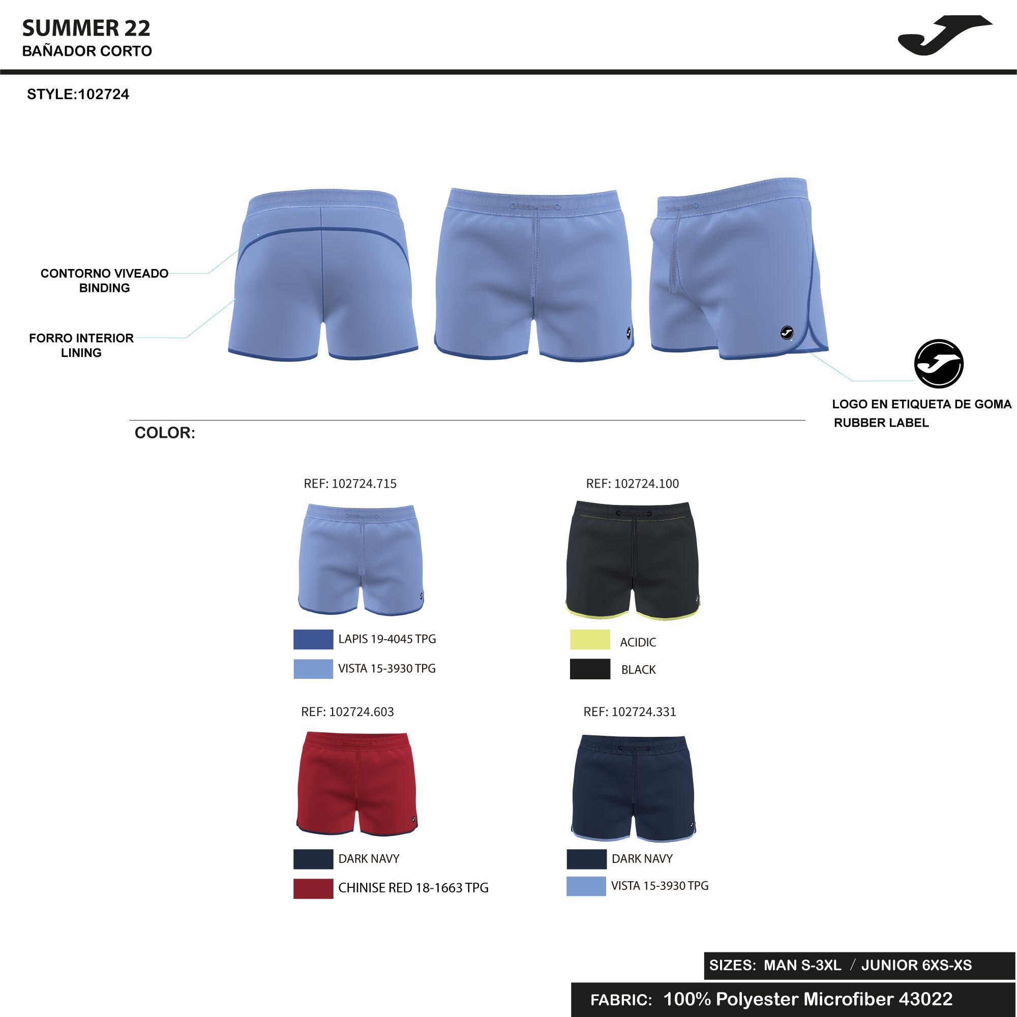 Calção De Banho Bermudas Natação Homem Joma Curve Preto 2/2