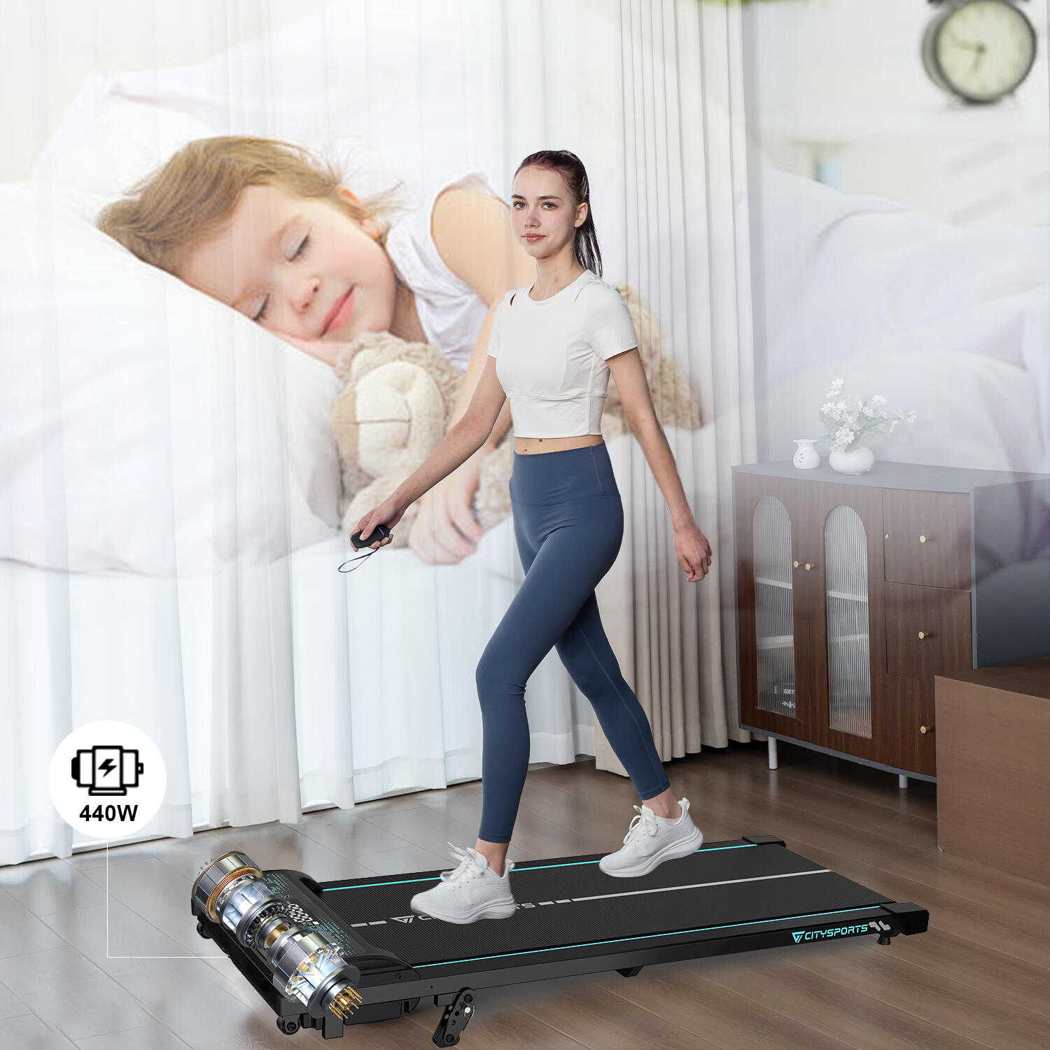 Passadeira com Inclinação até 10%-3 posições.WP6, 6,0 km/h,Bluetooth 2/7