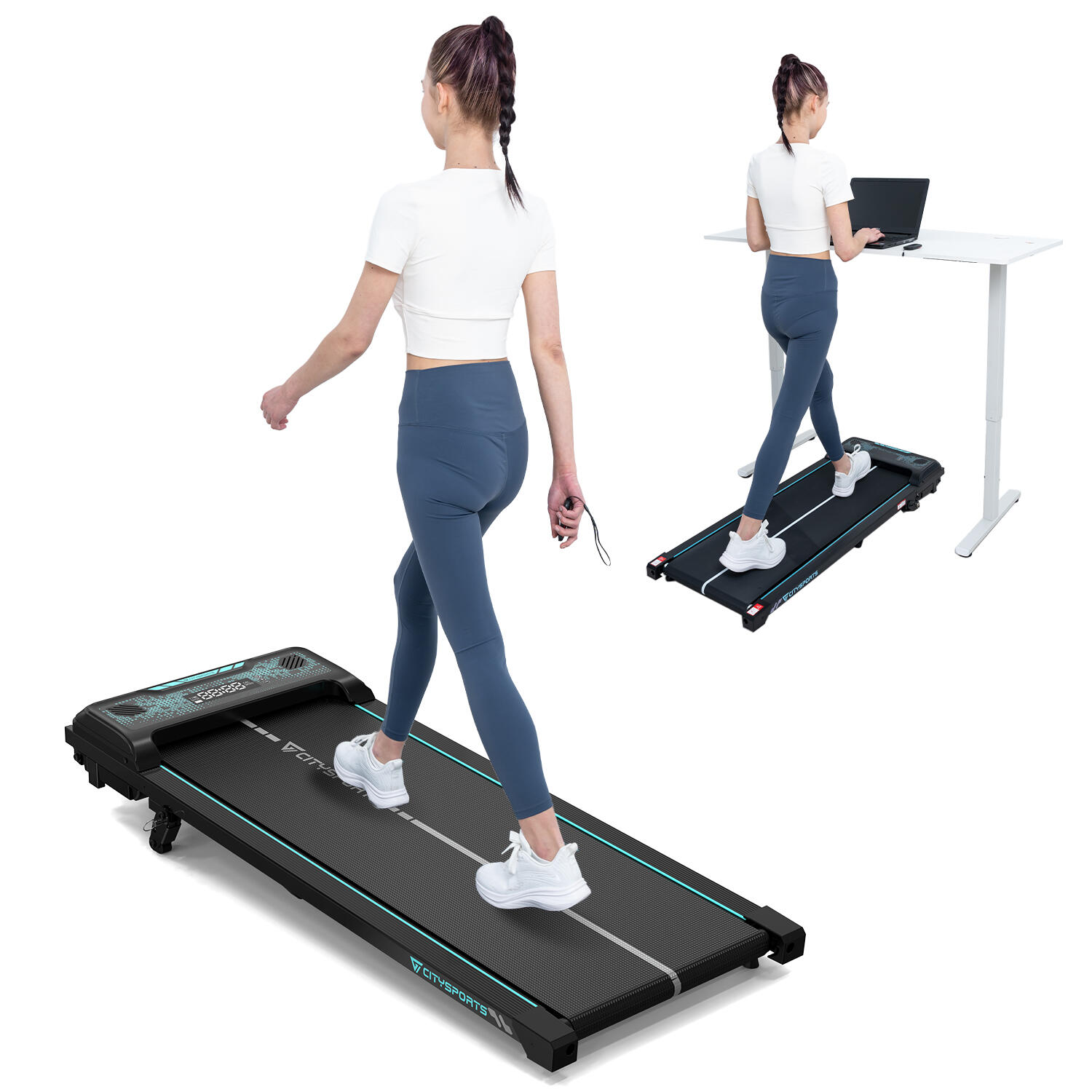 CITYSPORTS Laufband Bis zu 10% neigbar-3 Positionen.WP6,6.0km/h,Bluetooth,Fernbedienung