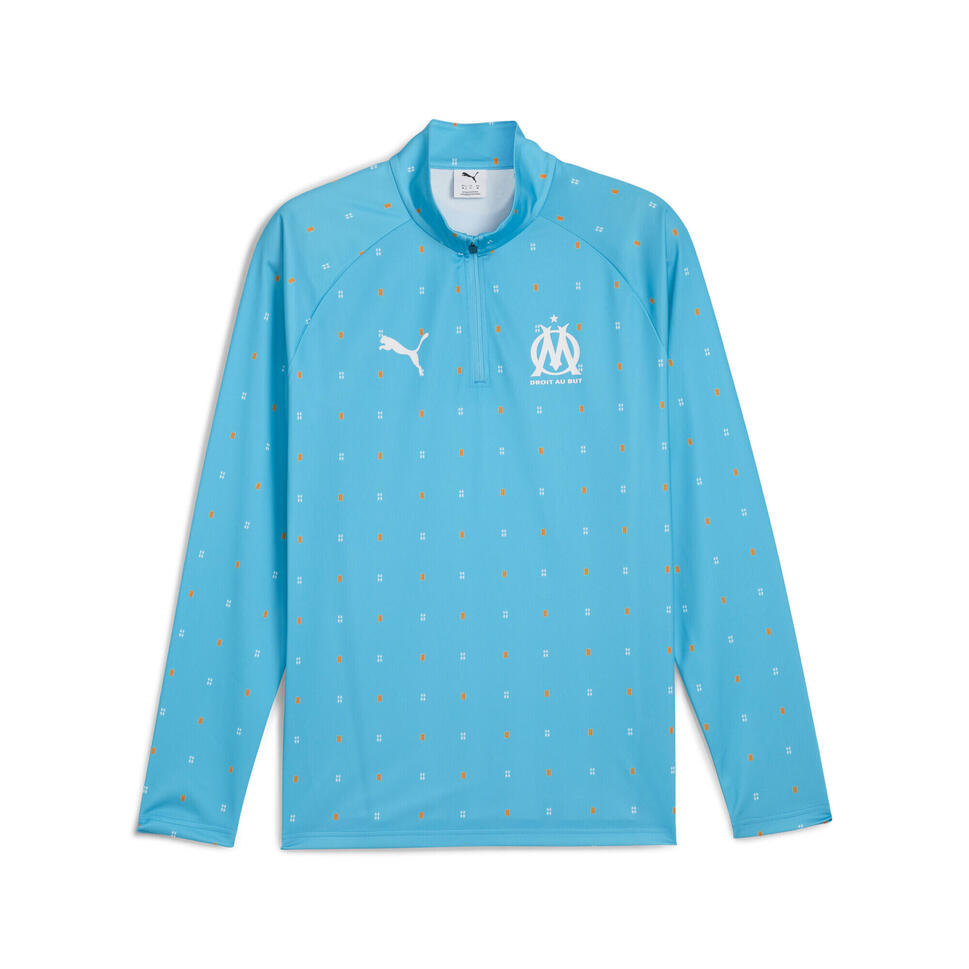 Męska bluza przedmeczowa z zamkiem 1/4 Olympique Marsylia PUMA