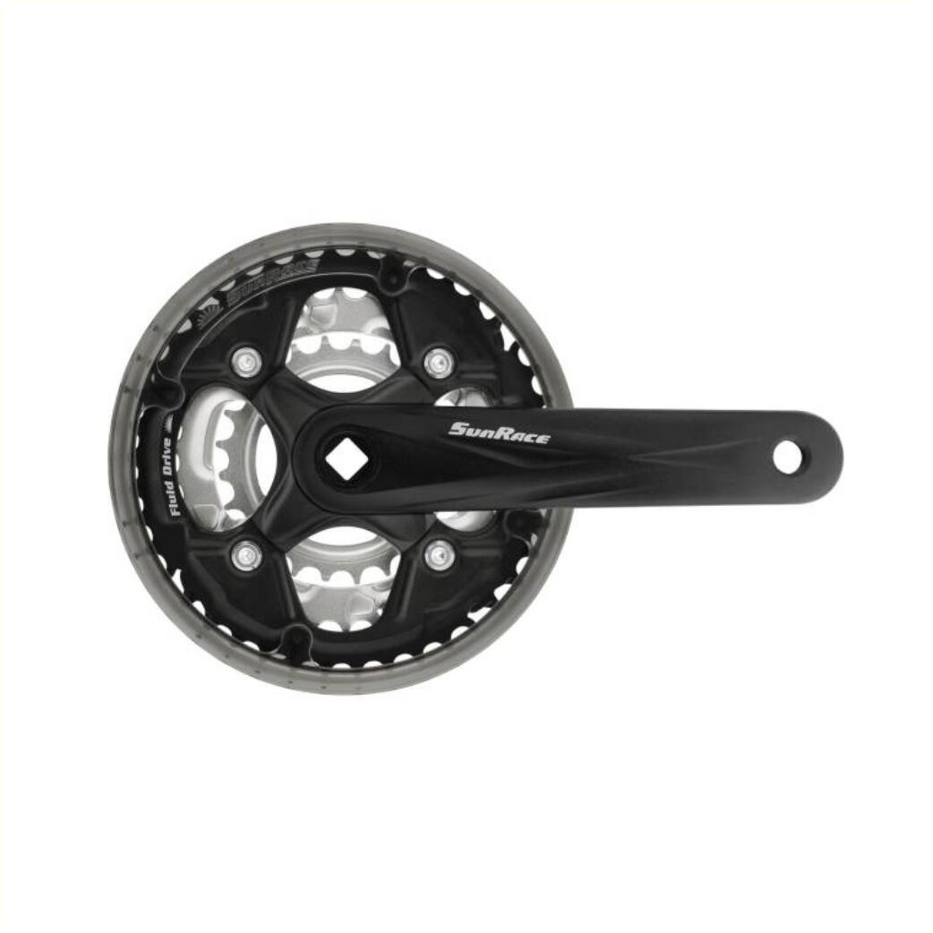 Sunrace FCM500 Crankset 24-34-42T 170 mm in Black/Silver 1/2