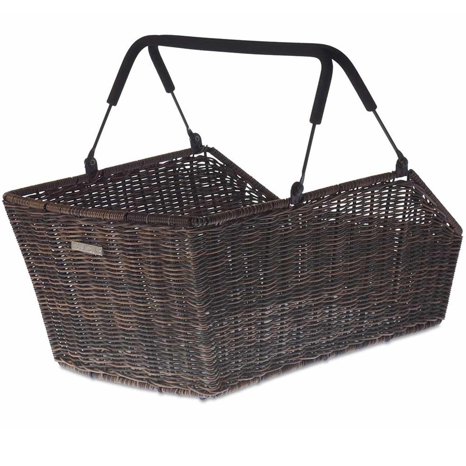 Basil - Basil Cento Rattan Look Multi System - Panier De Vélo - À L'Arrière - Brown - Panier Vélo - Marron - Decathlon