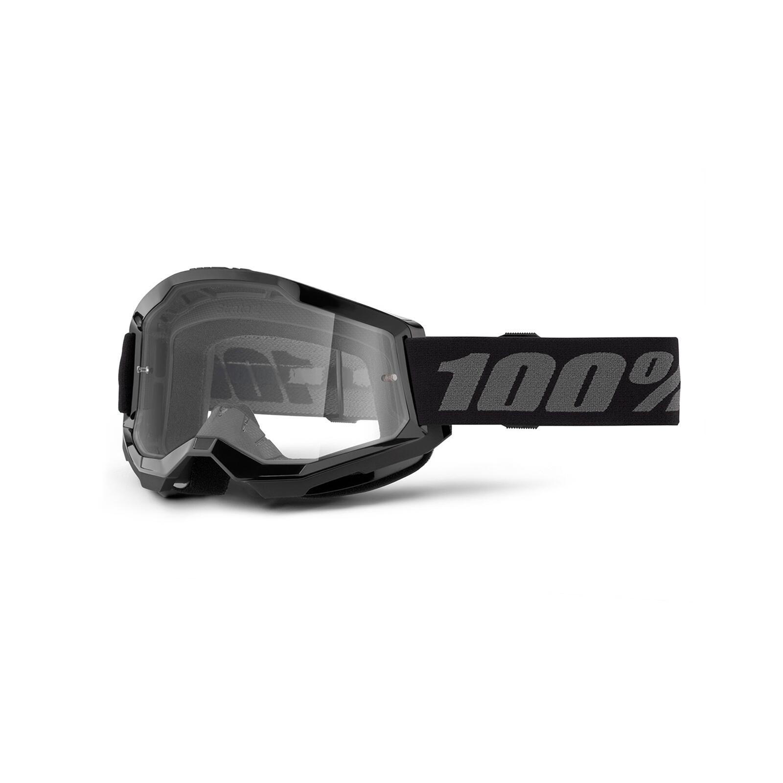 100% Máscara Strata 2 FA23 - Lente Transparente - negro