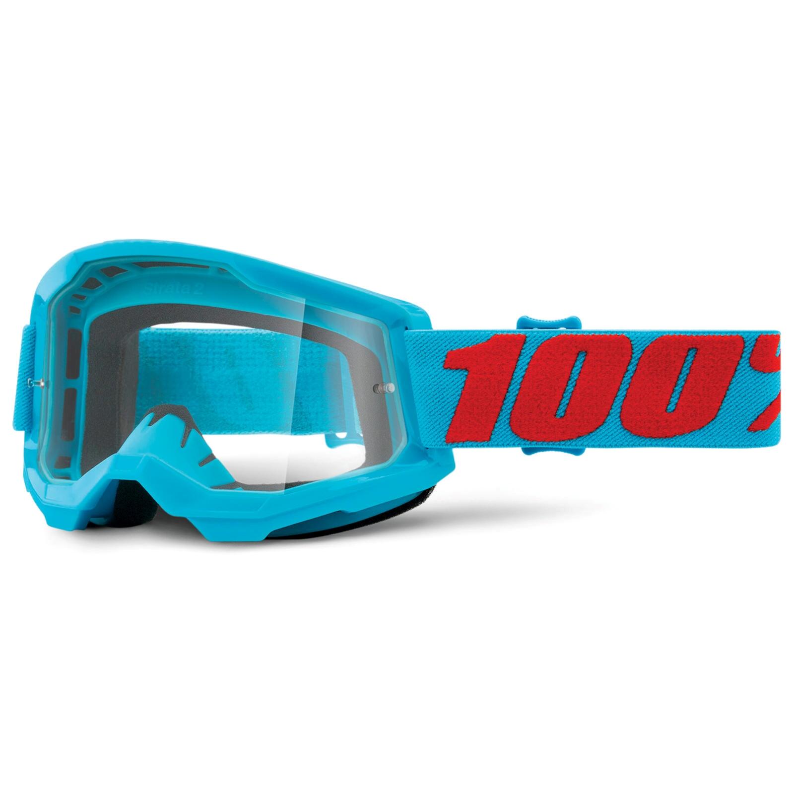 100% - Mtb-brille Goggle Strata 2 - Clear Lens, Summit - Lunettes De Protection - Bleu - Taille Unique - Decathlon