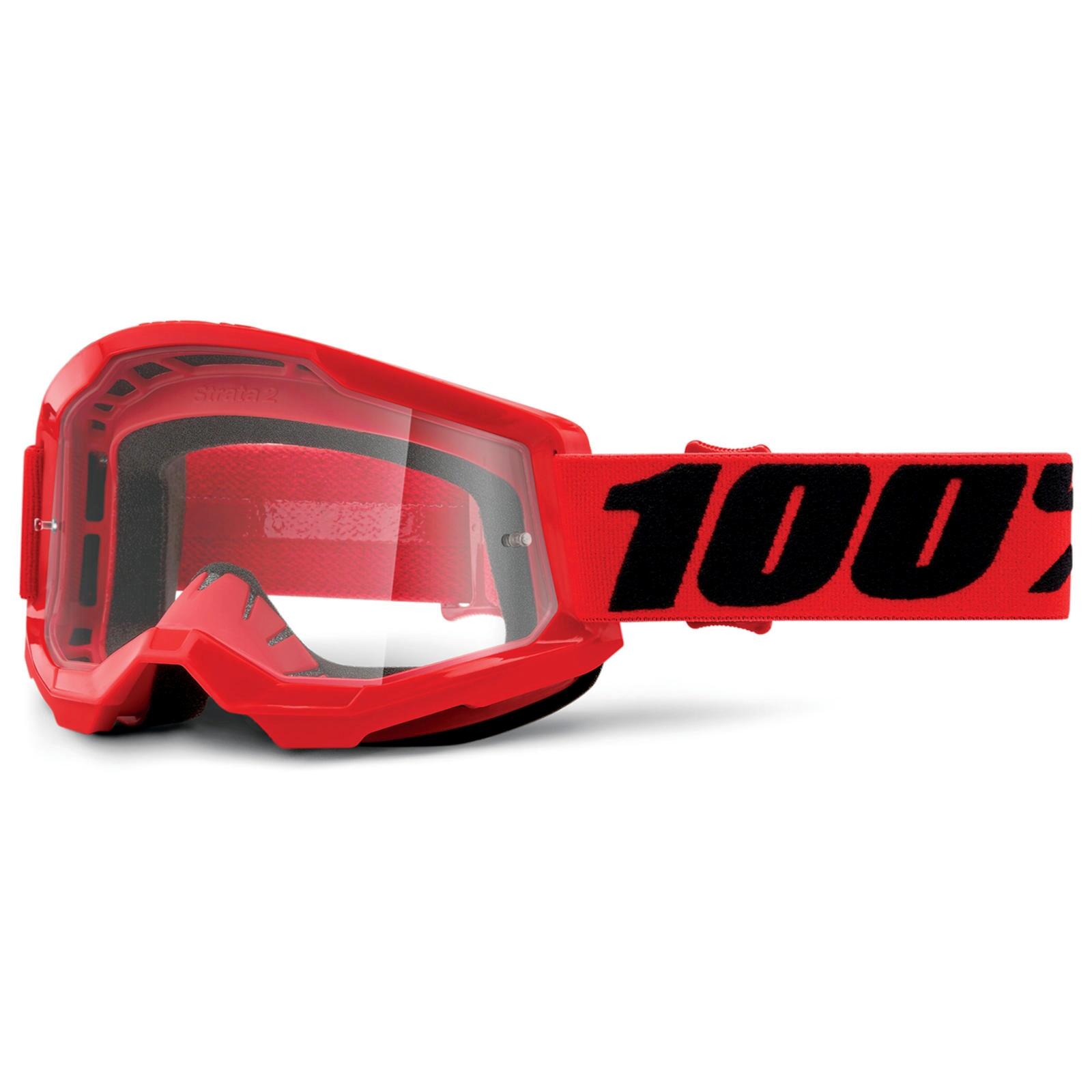 100% - Strata 2 Goggle - Lentille Claire - Red - Lunettes De Protection - Rouge - Taille Unique - Decathlon