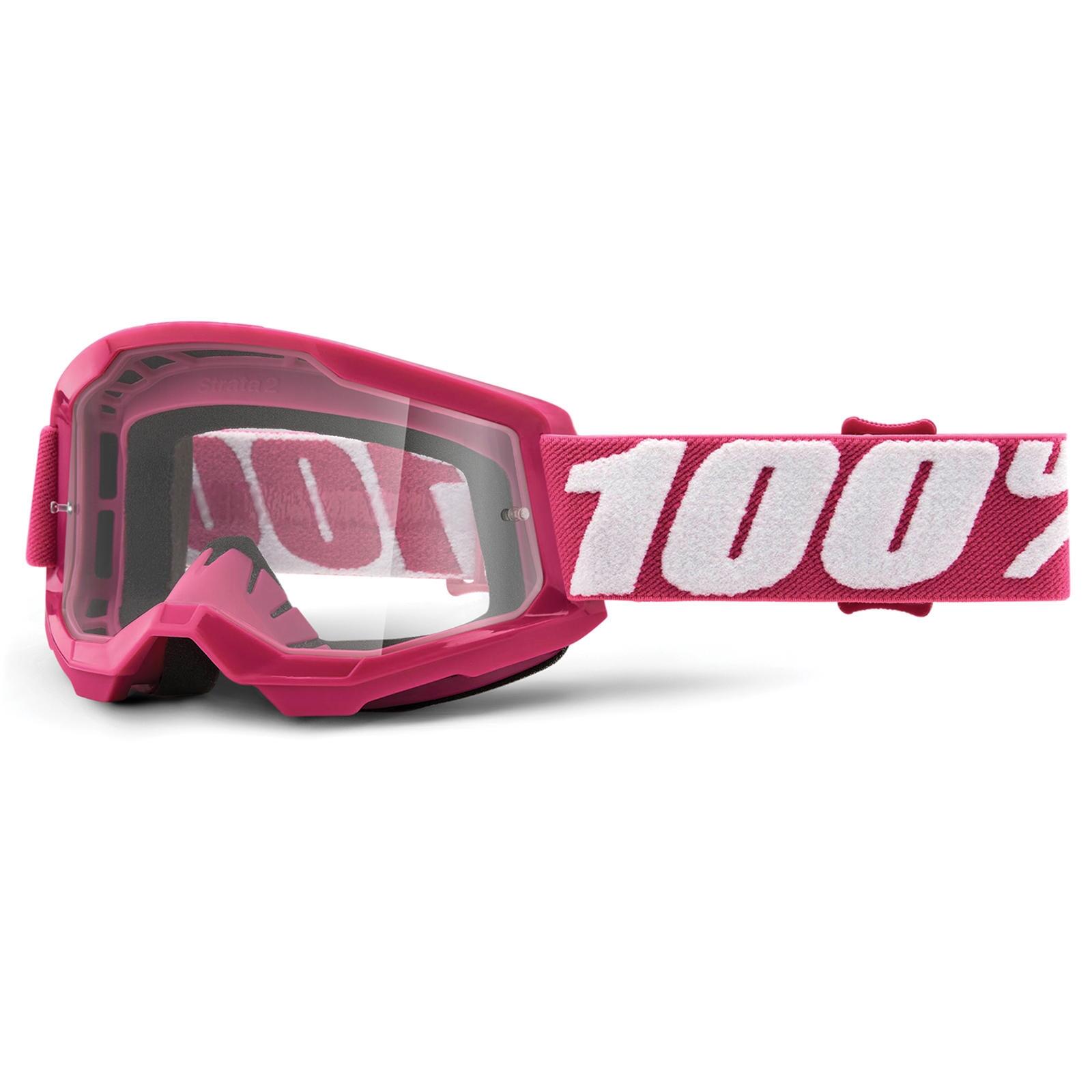 100% - 100% Masque Vtt Strata 2 Junior - Fletcher/clear Lens - Masque - Rose - Taille Unique - Decathlon
