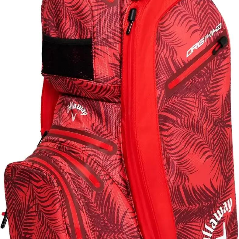 Callaway Golf ORG 14 HD 2025, Golf Cart Bag, Red Palms/Grey
