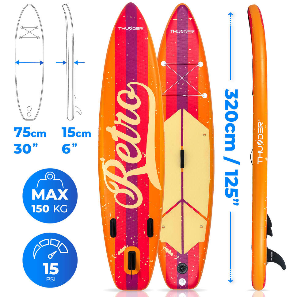 Deska SUP pompowana akcesoria THUNDER RETRO 320cm