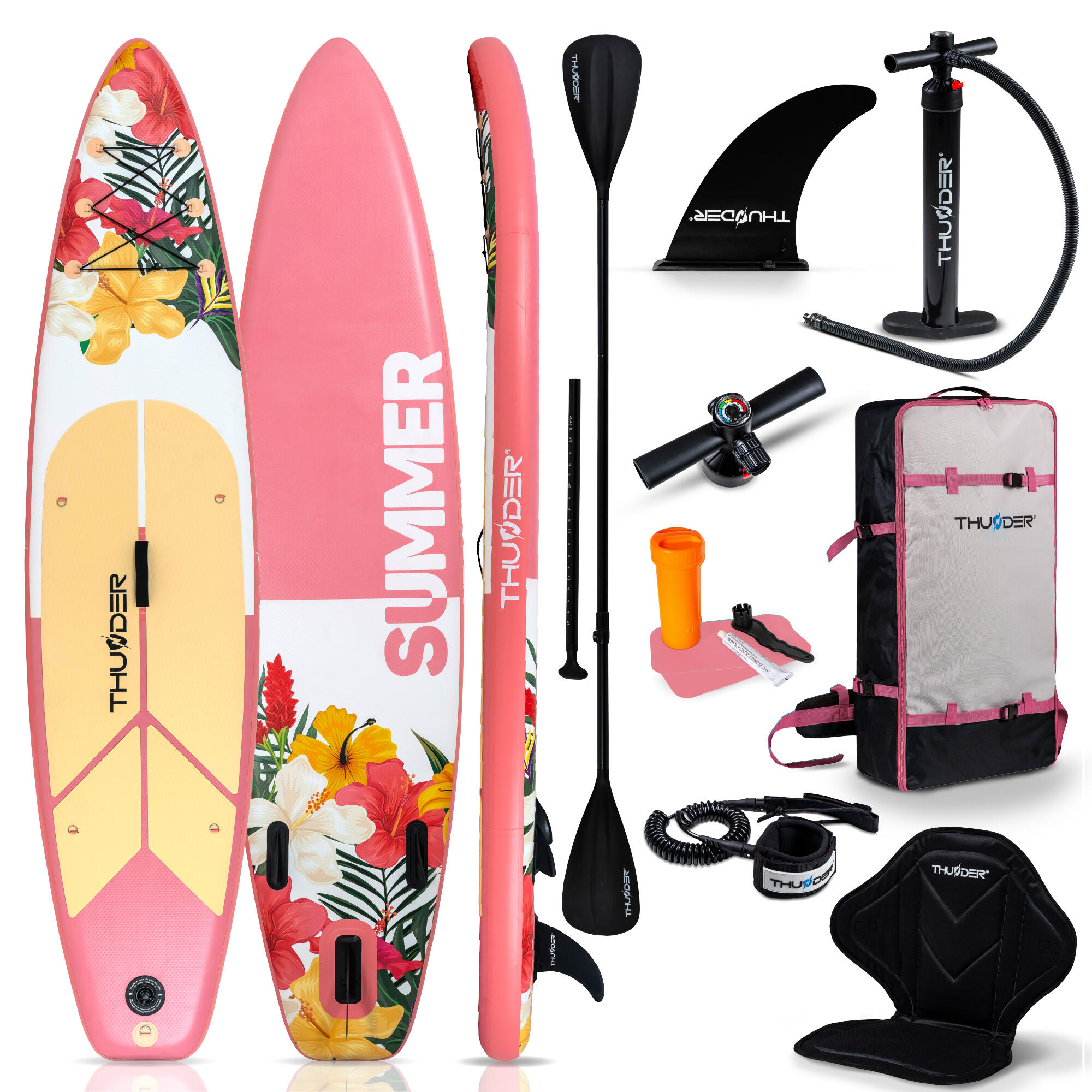 Thunder - Planche De Sup Gonflable Avec Accessoires Thunder Viosa 320cm - Set De Stand Up Paddle - Rose - 320 Cm - Decathlon