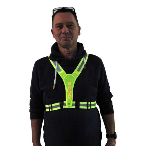 LED-reflektierende Laufweste – Sicherheitsweste – Einheitsgröße –  Gelb 7/7