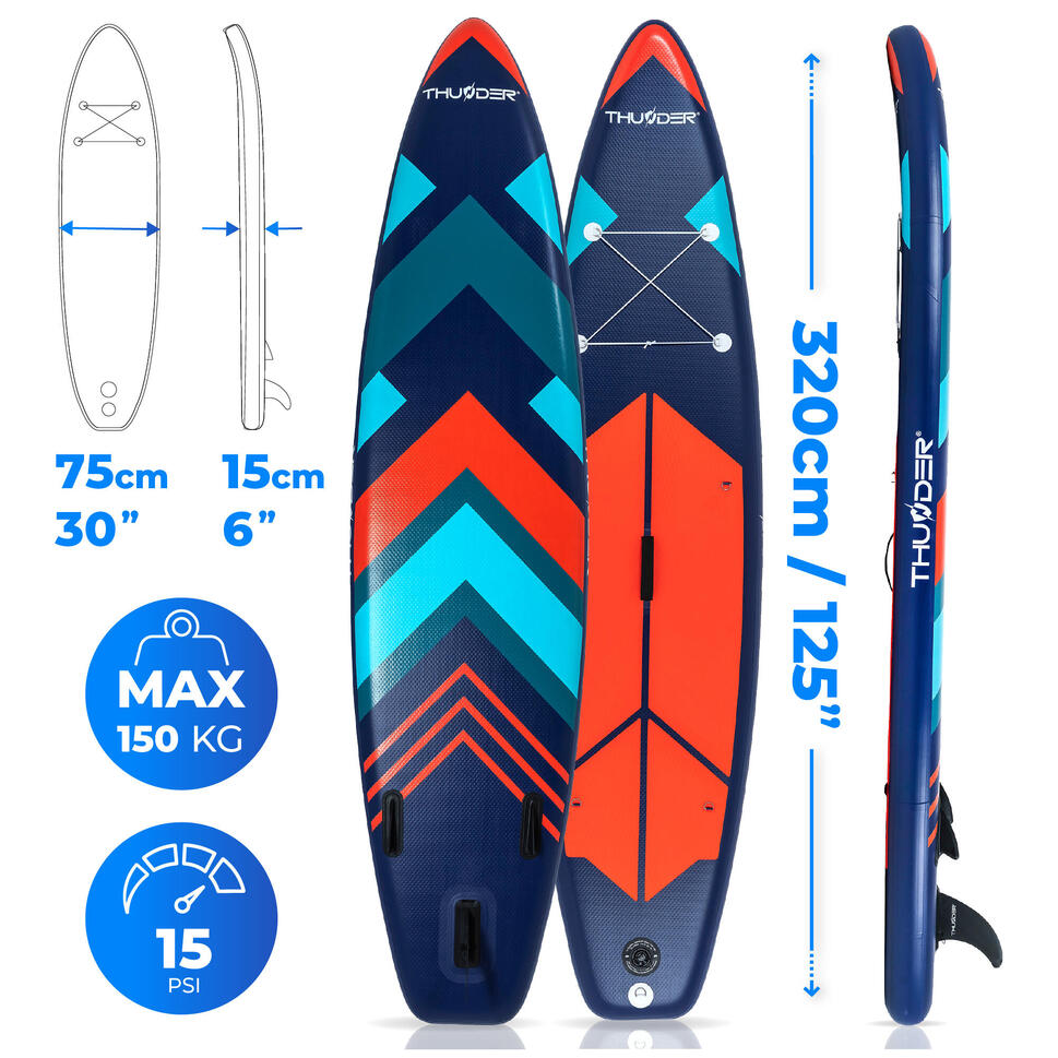Deska SUP pompowana akcesoria THUNDER STRIPES 320cm