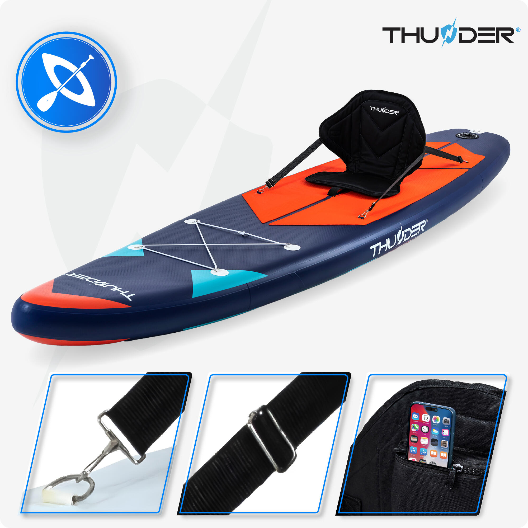 Planche de SUP gonflable avec accessoires THUNDER STRIPES 320cm 3/8