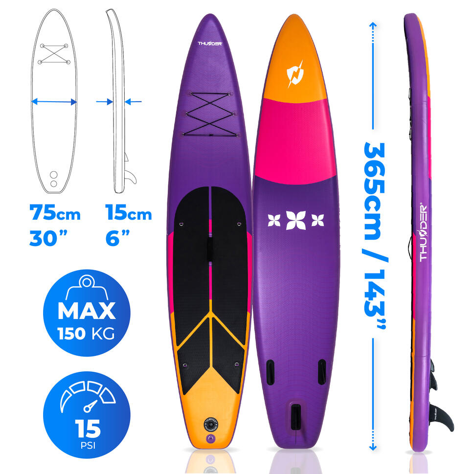 Deska SUP pompowana akcesoria THUNDER SHARPE 365cm