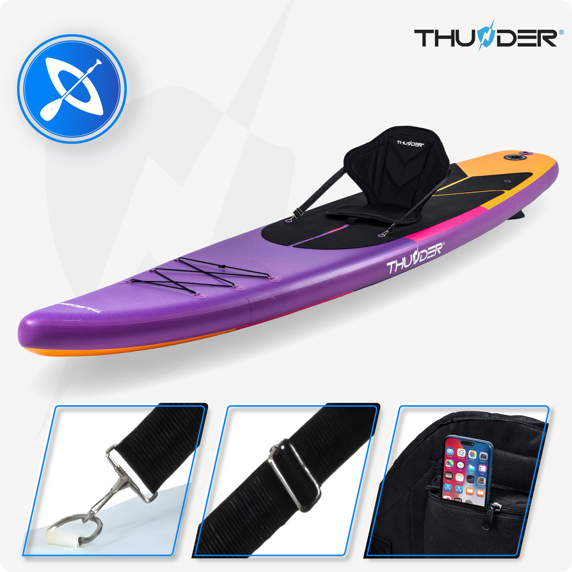 Opblaasbaar SUP-board met accessoires THUNDER SHARPE 365cm 3/8