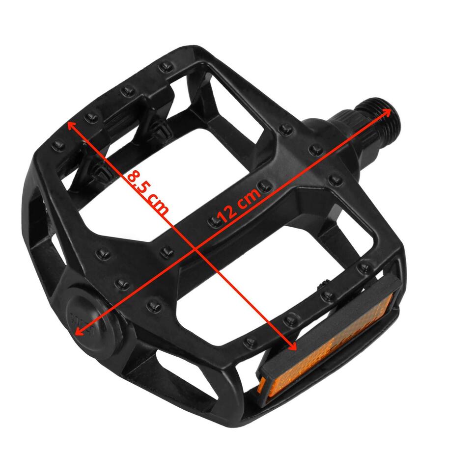Pedały rowerowe 2 szt. z odblaskami uniwersalne, platformowe, aluminium czarne