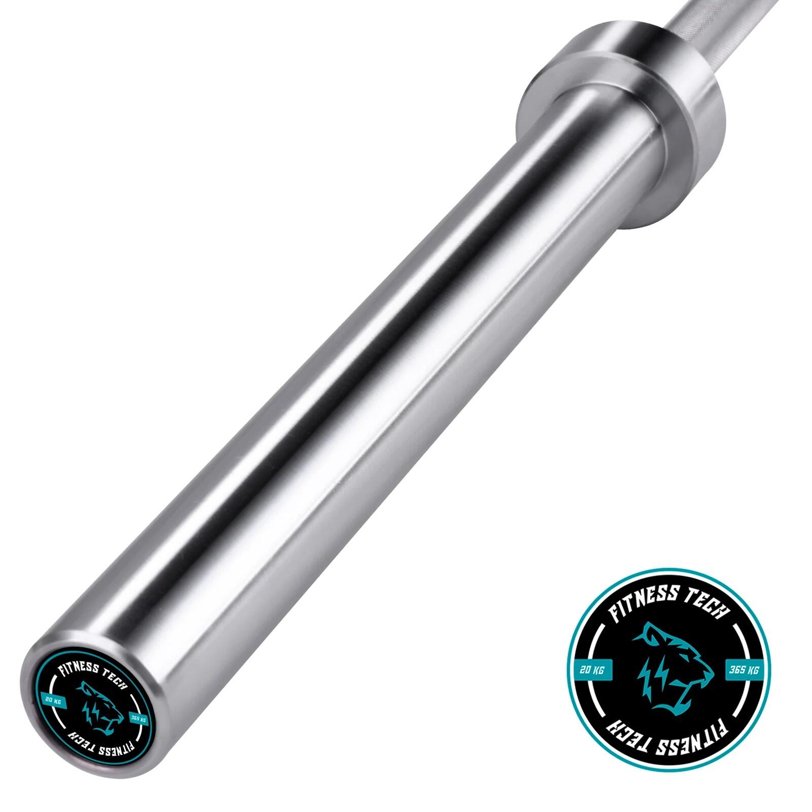 FITNESS TECH Barra Olímpica Musculação 2,2m * 50mm 4 Rolamentos 20 Kg a 365 Kg Fitness Tech