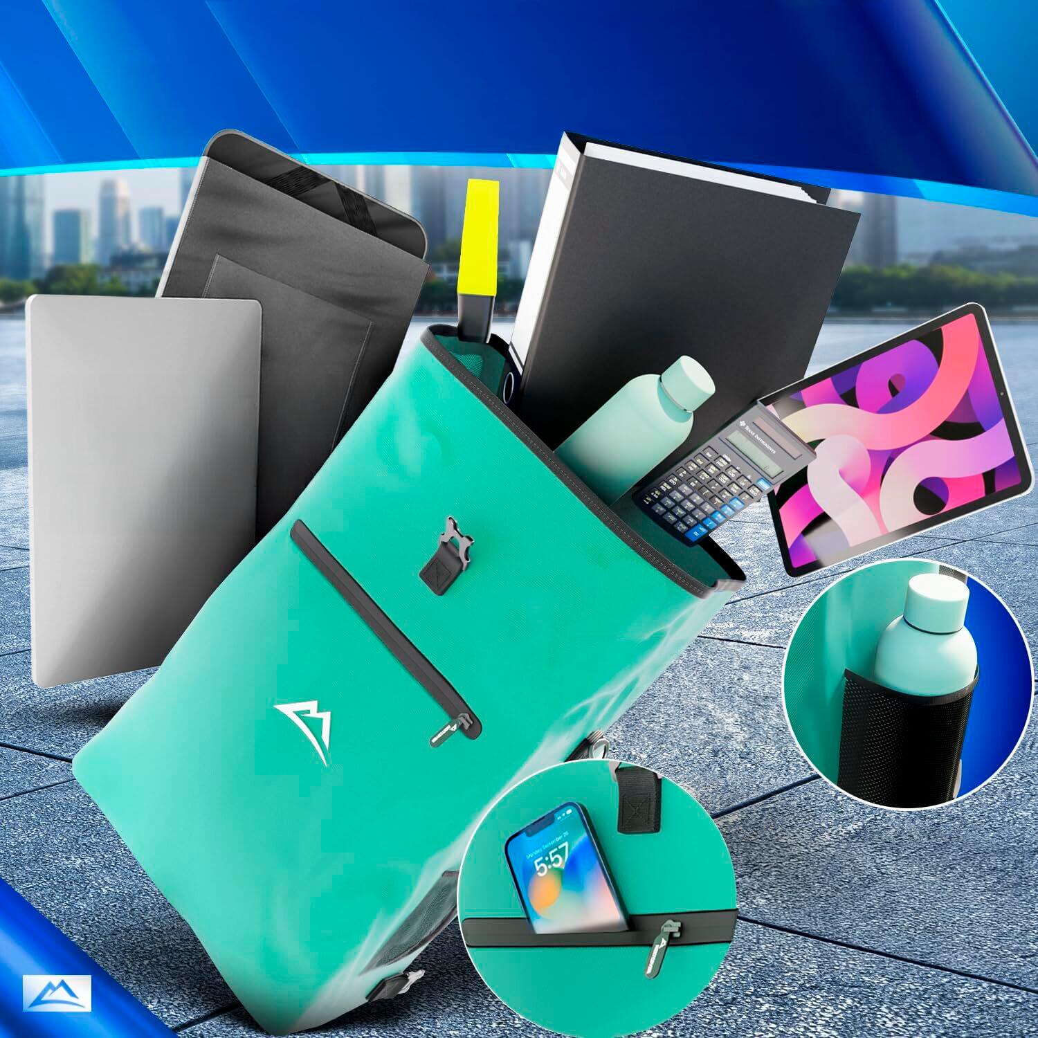 Nextcover® NEU 3in1 TPU Fahrradtasche für Gepäckträger Mint 3/5