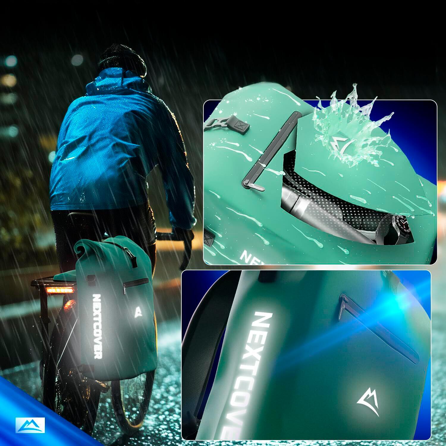 Nextcover® NEU 3in1 TPU Fahrradtasche für Gepäckträger Mint 5/5