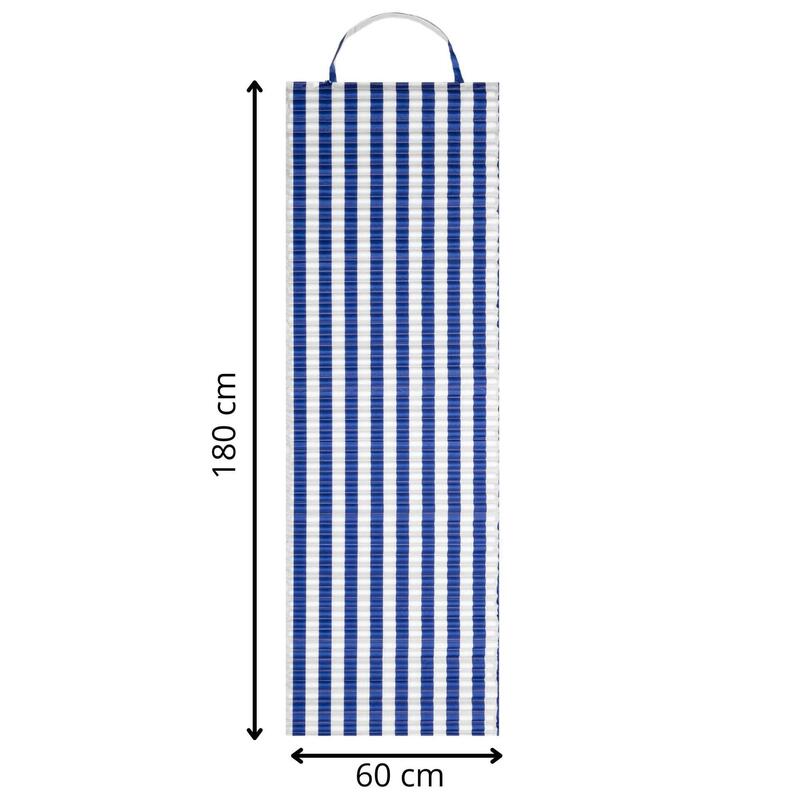 Mata na plażę 180 x 60 cm piankowa karimata na biwak kemping biało-granatowa