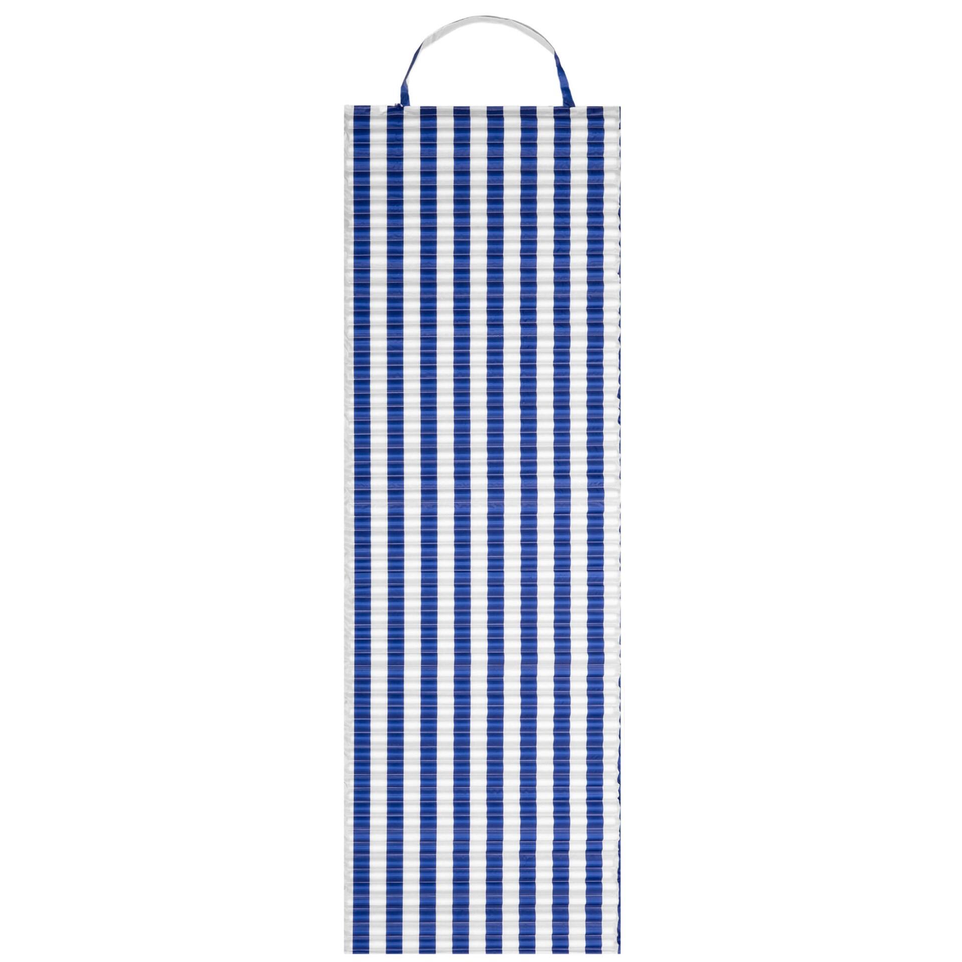 Mata na plażę 180 x 60 cm piankowa karimata na biwak kemping biało-granatowa