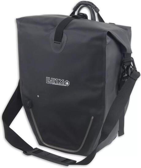 Fahrradtasche Single mit LED Rocky XL – wasserdicht – 25 Liter – Schwarz