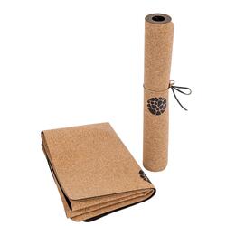 Tapis de yoga 'Voyage' - Pliable - Liège naturel - 1,6mm- 183x65cm
