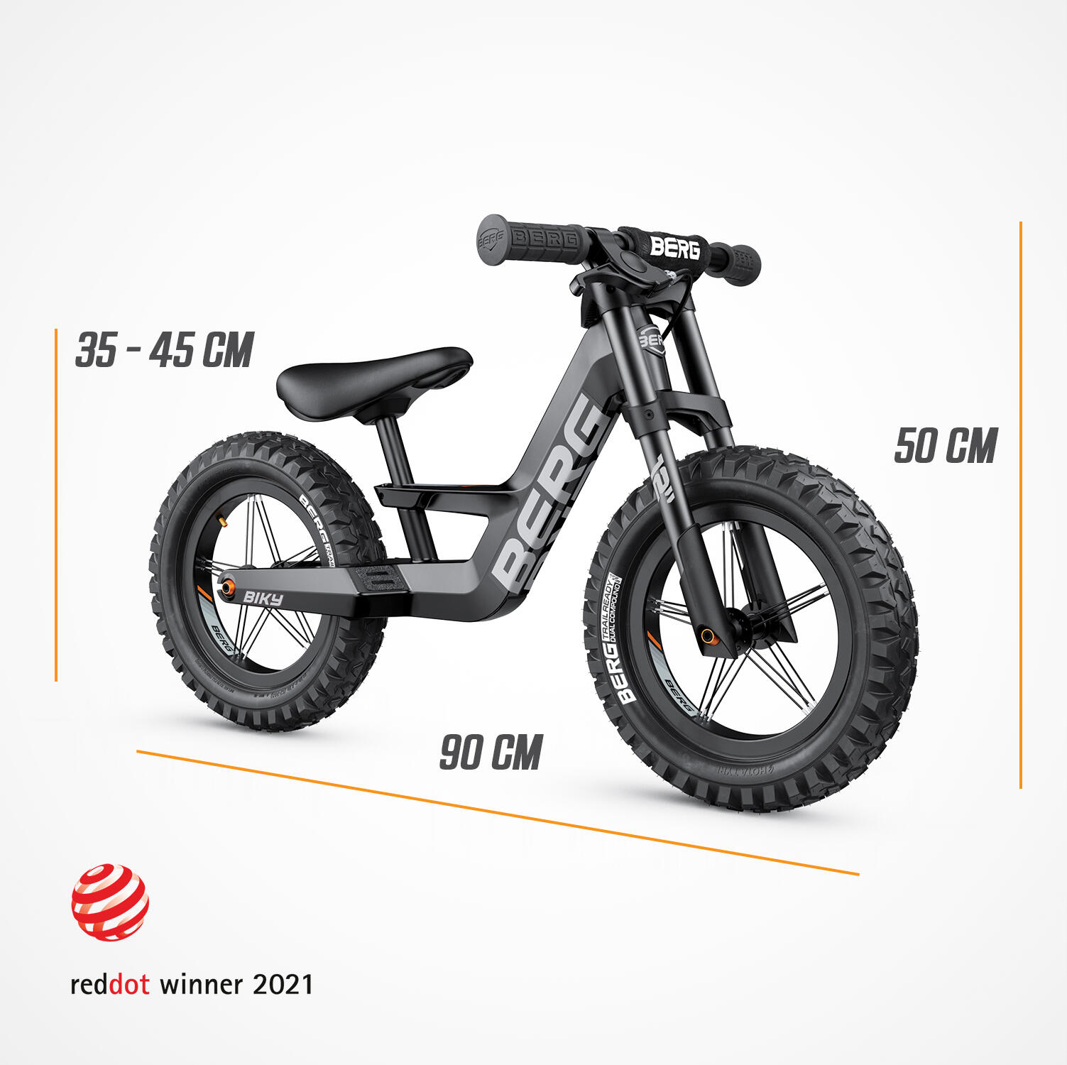 Bici senza Pedali per Bambini, 2,5+ Anni, Biky Cross Nero 6/7