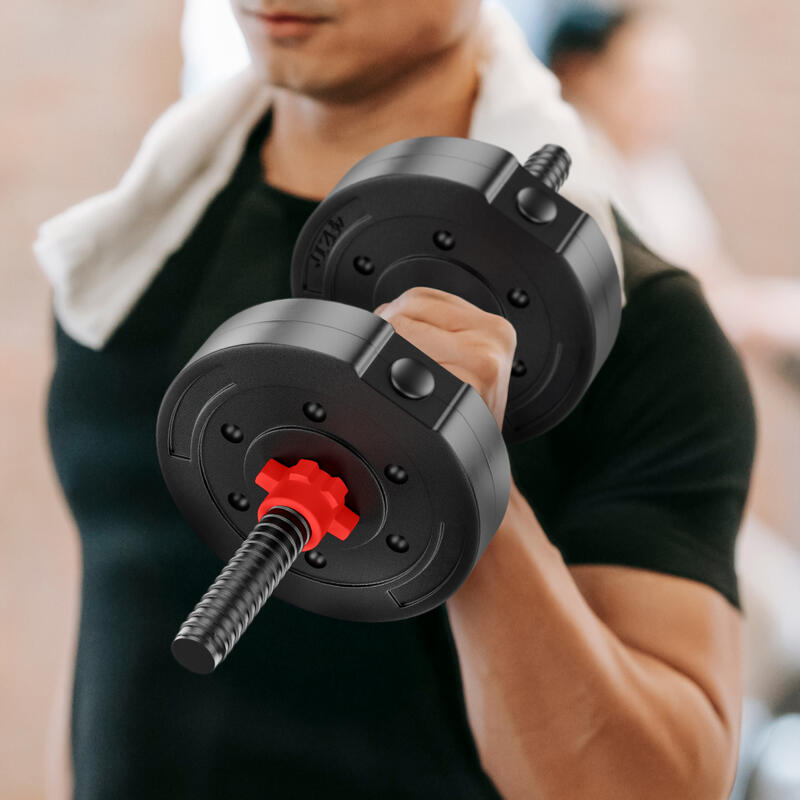 Hantle bitumiczne regulowane do ćwiczeń siłowych 4FIZJO 2 × 15 kg
