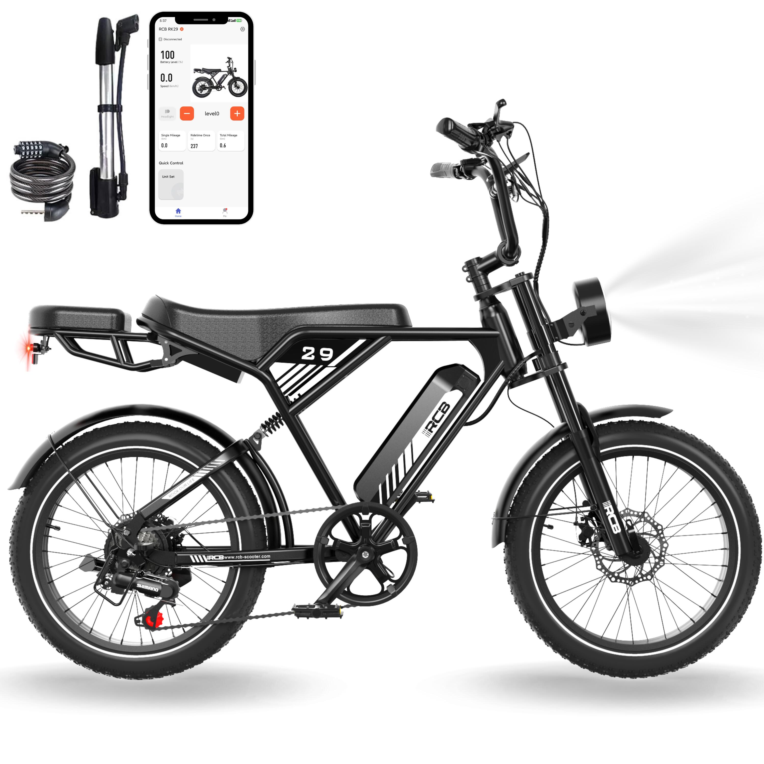 RCB E-Bike Vollfederung Elektrofahrrad 20"City E-Bike RCB-RK29