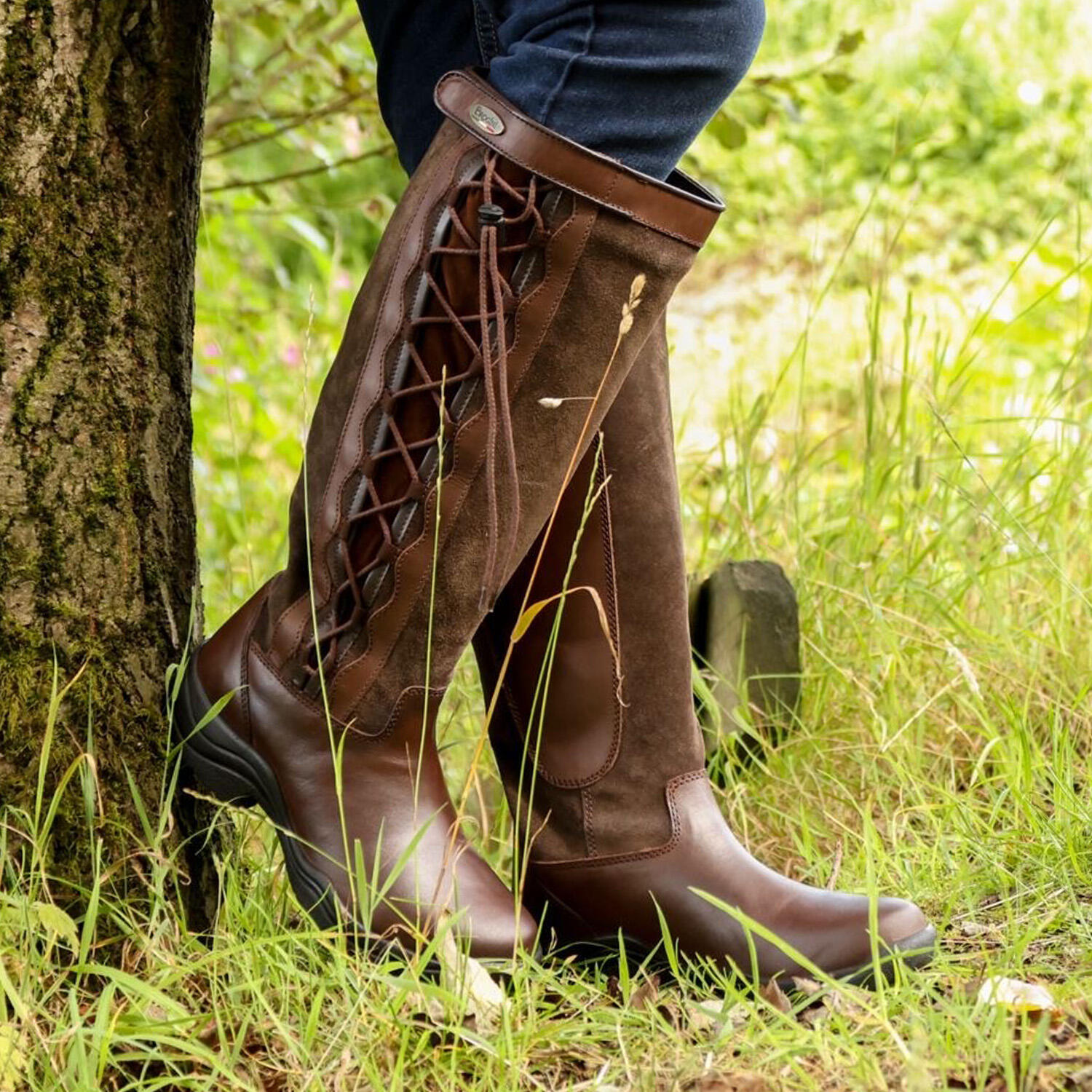 Winchester Waterproof Laced Country Boot in a Wide Fit Calf 4/7