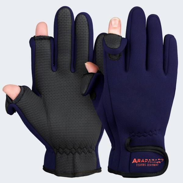 Gants de pêche néoprène 'spin' | Bouts de doigts pliables | Navy 5/5