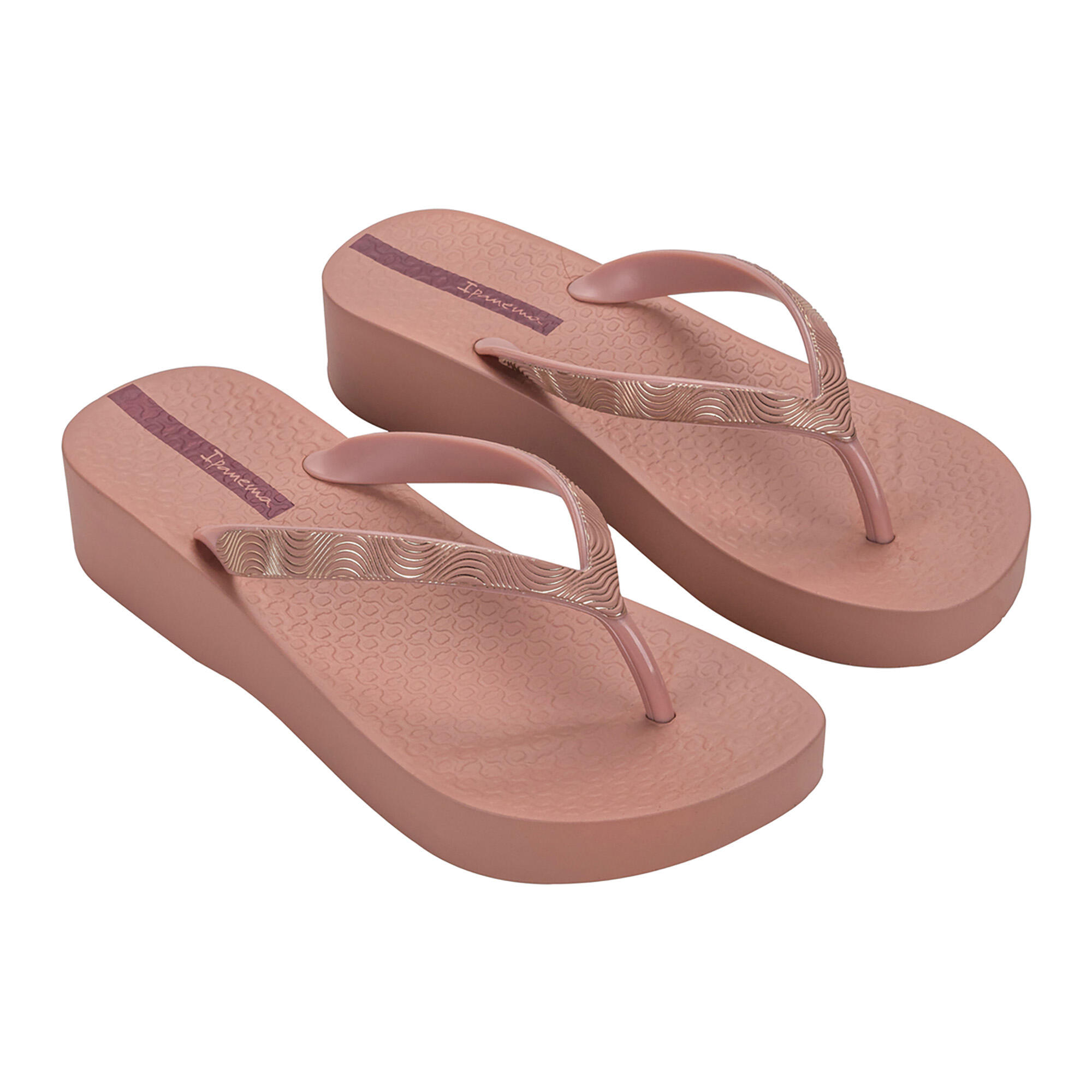Damen-Flip-Flops Ipanema Mesh X Plat Plateau-Sandalen Pink 4/4