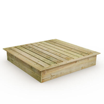 King Kong 165 x 165 cm Sandkasten mit Deckel & Sitzbank