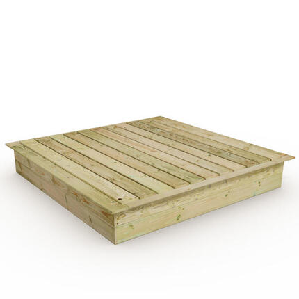 King Kong 195 x 195 cm Sandkasten mit Deckel & Sitzbank