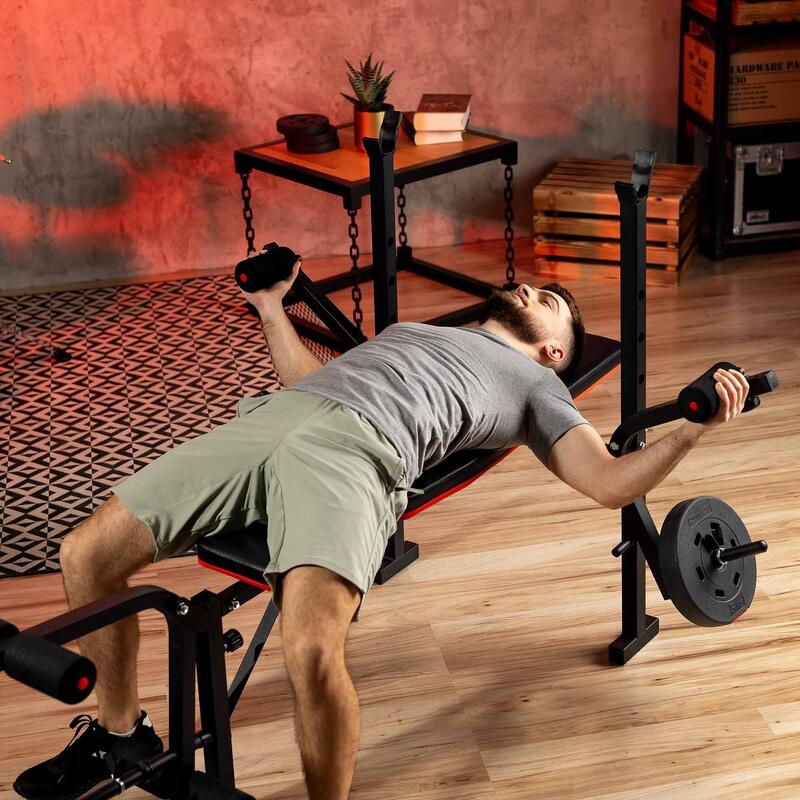 Zestaw kulturystyczny Hop-Sport Premium 75kg z ławką HS-1055