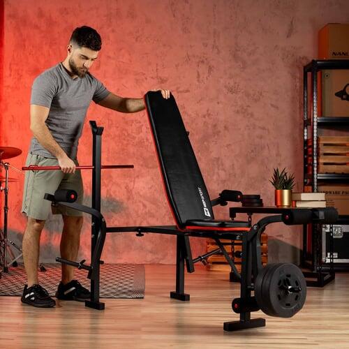 Ensemble de musculation Hop-Sport Premium 76kg avec banc HS-1055 5/7