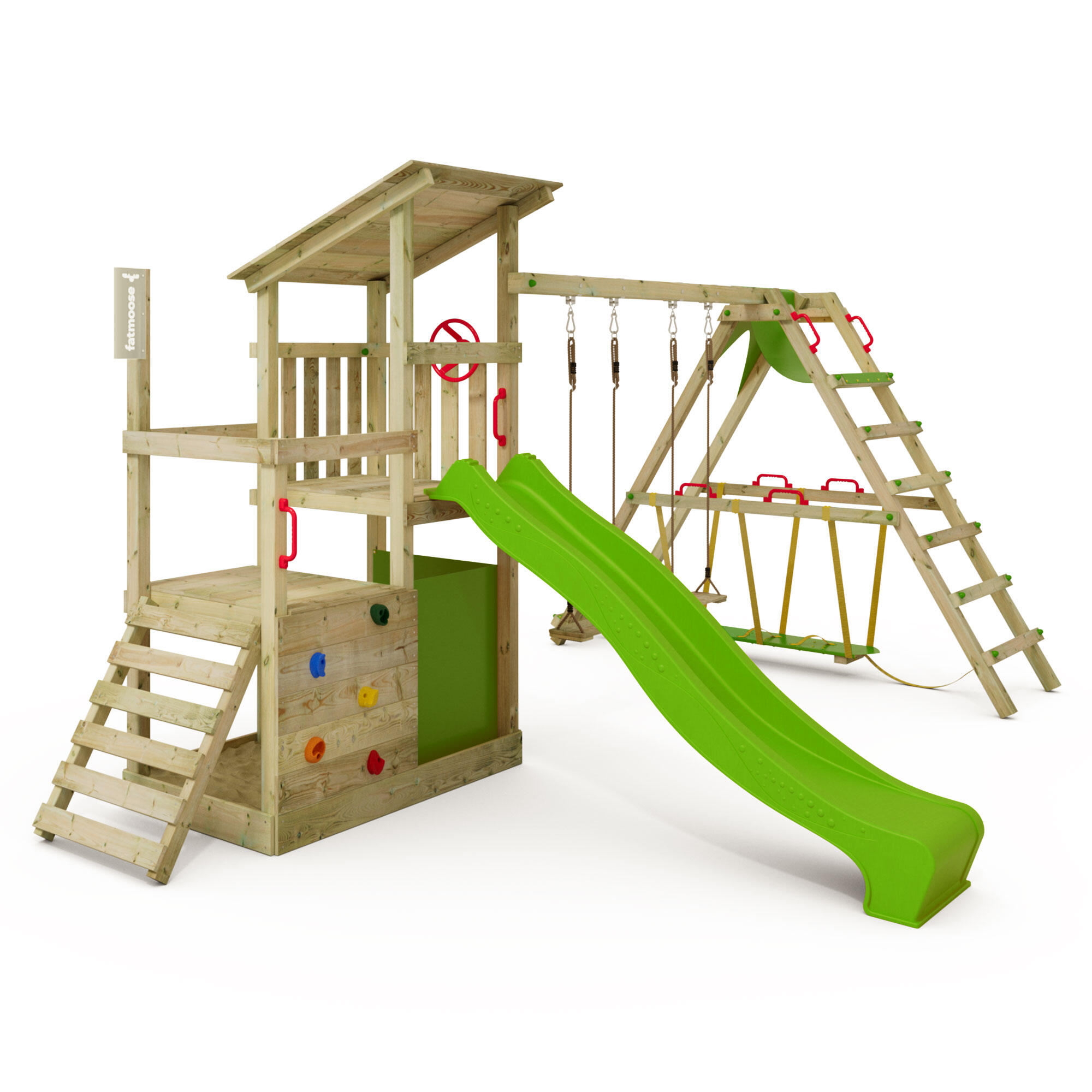 Fatmoose - Aire De Jeux Fruityforest Avec Balançoire Surfswing Vert Pomme - Aire De Jeu - Vert - No Size - Decathlon