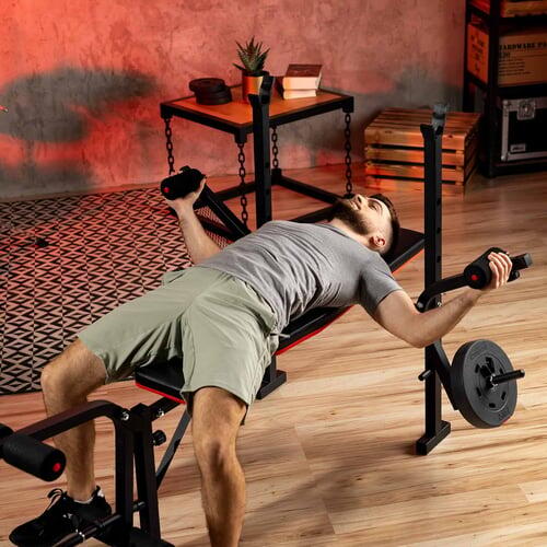 Ensemble de musculation Hop-Sport Premium 76kg avec banc HS-1055 3/7