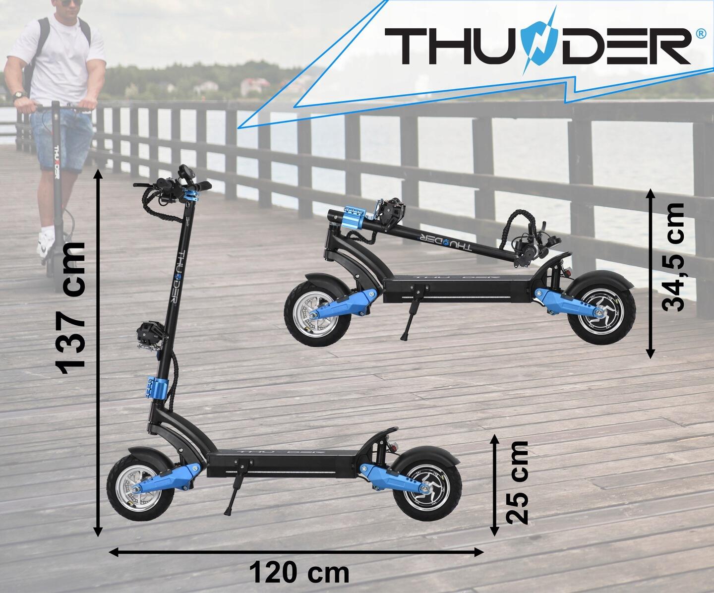 Hulajnoga elektryczna THUNDER składana 1600W 52V 14Ah zasięg 40km 2/7