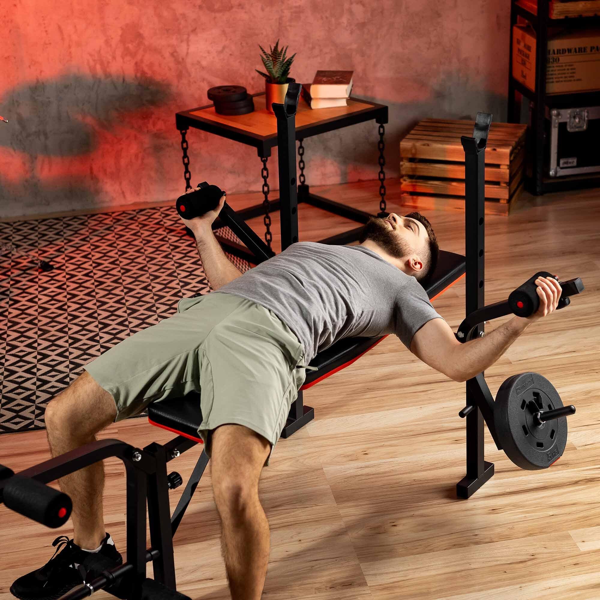 Ensemble de musculation Hop-Sport Premium 135kg avec banc HS-1055 7/7