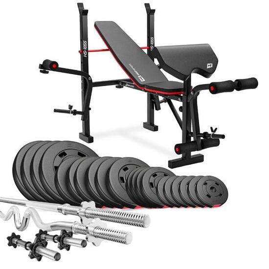 Ensemble de musculation Hop-Sport Premium 106kg avec banc HS-1055