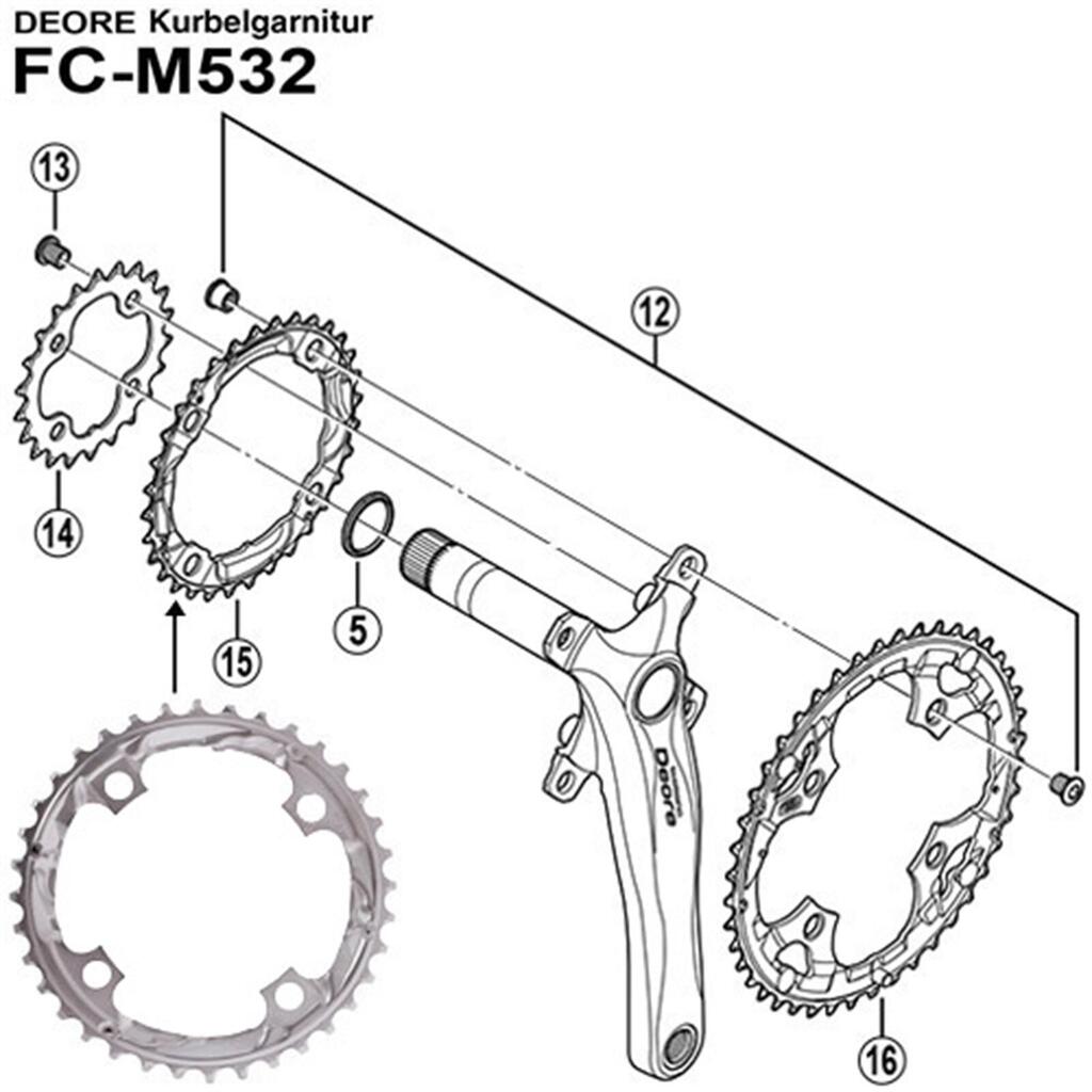 Shimano 36T 9V 4-Arm Chainring
