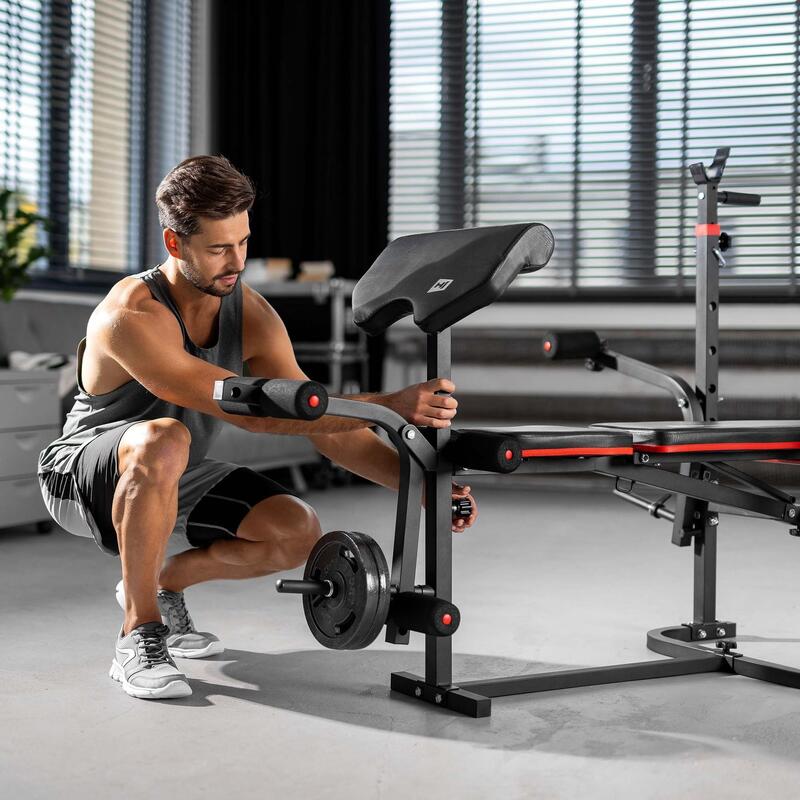 Zestaw kulturystyczny kompozytowy Hop-Sport Premium 38kg z ławką HS-1065